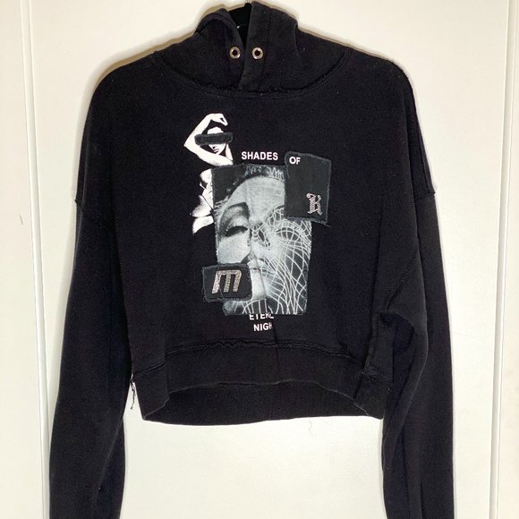 KITH X MISBHV Eternal Nights Cropped Black Hoodie - Picture 1 of 6